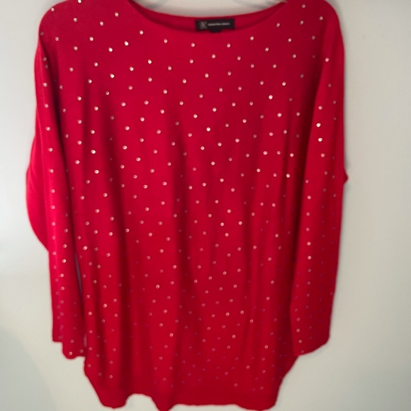 INC Red Sweater with Rhinestones - Picture 2 of 5